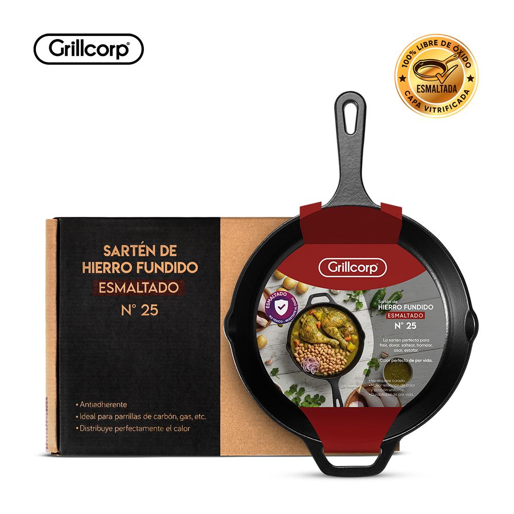 Sartén N° 25 de Hierro Fundido Esmaltado | Grillcorp